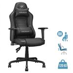 Fauteuil gamer FUSION S Black - accoudoirs réglables - appui-tête intégré - noir