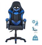 Fauteuil gamer TX - accoudoirs - appui-tête intégré - noir et bleu