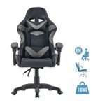 Fauteuil gamer TX - accoudoirs - appui-tête intégré - noir et gris