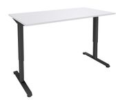 Bureau LEVEL - Bureau éléctrique - L140 - pied carbone - plateau Blanc perle