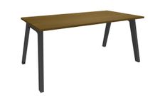 Burocean Steely - Escritorio - rectangular - nogal - carbón base