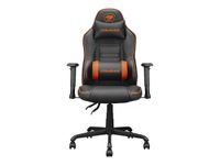 Fauteuil gamer FUSION S - accoudoirs réglables - appui-tête intégré - noir/orange
