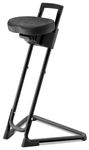 Siège technique - tabouret assis-debout - piètement noir - assise noire