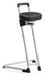 Siège technique - tabouret assis-debout - piètement blanc - assise noire