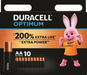 DURACELL Optimium - 10 piles alcalines - AA LR06