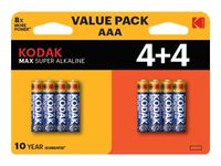 Kodak MAX SUPER - Batterie 8 x AAA - Alcaline