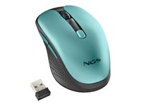 NGS Evo - Ratón - recargable - diestro - óptico - 6 botones - inalámbrico - 2.4 GHz - receptor inalámbrico USB - hielo oscurecido - caja para colgar