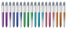 BIC 4 Couleurs Shine - Stylo à bille 4 couleurs - disponible dans différentes couleurs