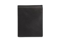 Maverick All Black - Portefeuille - billfold RFID with 2 banknote pockets - cuir de vachette pleine fleur tanné végétal - noir