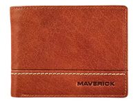 Maverick Rough Gear - Portefeuille - RFID, avec pochette à monnaie - cuir de buffle pleine fleur à tannage végétal - cognac
