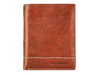 Maverick Rough Gear - Portefeuille - RFID, avec pochette à monnaie - cuir de buffle pleine fleur à tannage végétal - cognac