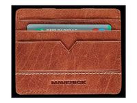 Maverick Rough Gear - Portefeuille anti-piratage avec porte-cartes - cognac