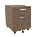 Caisson mobile EXPRIM/LOFTER/LEVEL - L43 x H56 x P60 cm - 2 tiroirs dont 1 DS - Imitation noyer