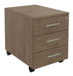 Caisson mobile IRIS - L43 x H56 x P60 cm - 3 tiroirs - imitation noyer