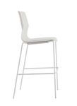 Tabouret haut TECSUP - 4 pieds blancs - coque blanche