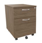 Caisson mobile IDRA/DUAL - L43 x H56 x P60 cm - 2 tiroirs dont 1 DS - Imitation noyer