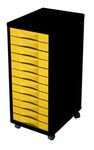 Module de bureau - 12 tiroirs - 71x30x39 - noir et jaune