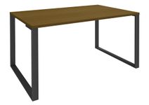 Bureau droit LOFTER - L180 cm - Plateau imitation noyer - pied Carbone