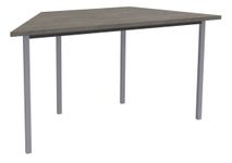 Table de réunion trapèze - 120 x 60 cm - Pieds carrés anthracite - imitation chêne gris
