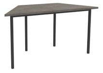 Table de réunion trapèze - 120 x 60 cm - Pieds carrés aluminium - imitation chêne gris