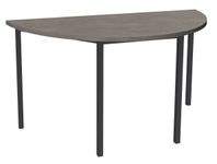 Table de réunion Demi-lune - 160 x 80 cm - Pieds carrés anthracite - imitation chêne gris