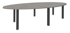 Table de réunion ovale - L280 cm - Pieds exprim carbone - Plateau imitation chêne gris
