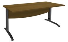 Bureau droit IDRA - L140 cm - pieds anthracite - plateau imitation noyer