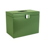 Pierre Henry - Classeur ménager en métal (valisette) avec 5 dossiers suspendus - kaki