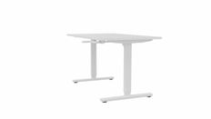 Bureau AXEL assis/debout - réglage par manivelle - L160 x P80 cm - plateau blanc - pieds blancs