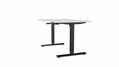Bureau AXEL assis/debout - réglage par manivelle - L180 x P80 cm - plateau blanc - pieds noirs