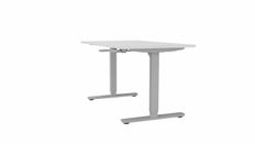 Bureau AXEL assis/debout - réglage par manivelle - L200 x P80 cm - plateau blanc - pieds gris