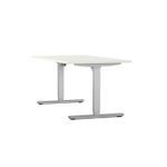 Bureau électrique AXEL -  bureau assis/debout  - L160 cm - plateau blanc - pieds gris