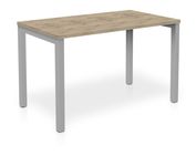 Bureau ARIAL - L140 x P80 cm - plateau imitation chêne brunswick - pieds gris aluminium