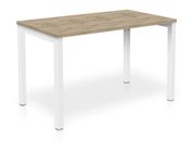 Bureau ARIAL - L140 x P80 cm - plateau imitation chêne brunswick - pieds blancs