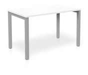 Bureau ARIAL - L160 x P80 cm - plateau blanc - pieds gris aluminium