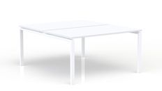 Bureau Bench CONECT - L180 x P165 cm - plateau blanc - pieds blancs