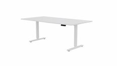 Table de réunion assis/debout AXEL - réglage électrique - L200 x P100 cm - plateau blanc - pieds blancs