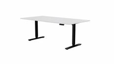 Table de réunion assis/debout AXEL - réglage électrique - L200 x P100 cm - plateau blanc - pieds noirs