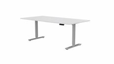 Table de réunion assis/debout AXEL - réglage électrique - L200 x P100 cm - plateau blanc - pieds gris