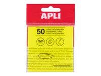 Apli - Notes adhésives - 50 feuilles - 75 x 75 mm - transparentes jaune