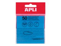 APLI - Transparent notes - 75 x 75 mm - 50 hojas - azul