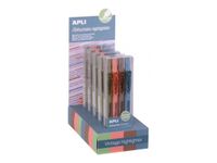 APLI - Marqueur - bleu moyen, cuivre, saumon, vert mousse - 4 mm - rétractable - 4 pièces (pack de 5)
