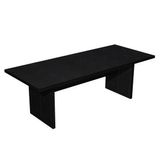 Table de réunion FLORA - L220 x P100 cm - pieds panneaux - plateau imitation frêne noir