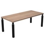 Bureau Manager FLORA - L180 x P90 cm - pieds en métal noir - plateau imitation merisier arabis