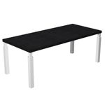 Artarredi Flora - Escritorio - rectangular - negro ceniza - glossy white (RAL 9010) base