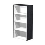 Bibliothèque haute Flora - L82,8xP43xH158,2 cm - 3 étagères - frêne noir