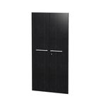 Jeu de 2 portes pleines - pour bibliothèque 4 étagères FLORA - L80 x H153,8 cm - imitation frêne noir