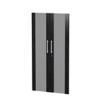 Jeu de 2 portes vitrées - pour bibliothèque 4 étagères FLORA - L80 x H153,8 cm - imitation frêne noir