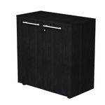 Armoire mi-haute Flora - L82,8xP43xH81,4 cm - portes mélaminés - 1 étagère - frêne noir