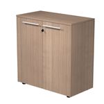 Armoire mi-haute Flora - L82,8xP43xH81,4 cm - portes mélaminés - 1 étagère - merisier arabis